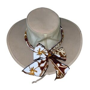 OZHatz Canvas Hat Girls One Size Australia Wide Brim Packable Tan Safari